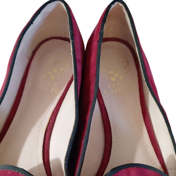 Vince Camuto Rowley Burgundy Suede Pointed Toe Flats Size 8 - Picture 4 of 10